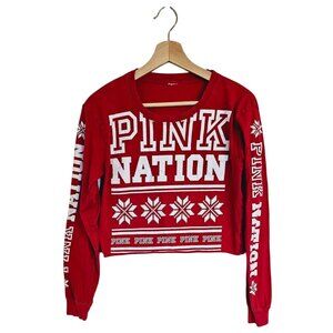 Victoria's‎ Secret Pink nation crop size Medium long sleeve pjs